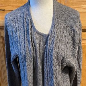 NWOT Sara Morgan Women's Gray XL Open Front Sweater with Pockets Casual Comfort
